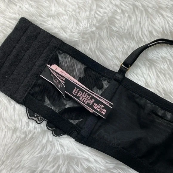 VS Unlined Floral Embroidered Long Line Bralette L - Picture 8 of 12